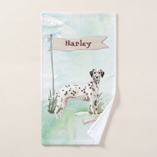 Aangepaste naam Dalmatian Pet Dog Bad Handdoek (Handdoek)