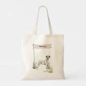 Aangepaste naam Dalmatian Pet Dog Tote Bag (Achterkant)