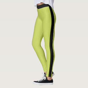 Aangepaste naam dames activewear appelgroen zwart leggings