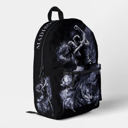 Aangepaste naam Dansen Paar Bedrukte Rugzak (Achterkant Hoek Links)