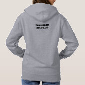 Aangepaste naam Datum Bezettingsprogramma Vrouw Pi Hoodie (Achterkant)