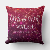 Aangepaste naam & datum Galaxy Glitter Design Kussen (Voorkant)
