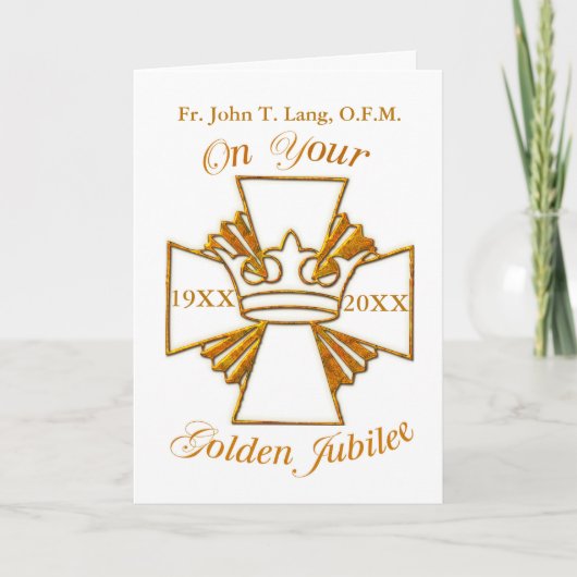 Aangepaste naam, datum Gouden Jubileum Gefelicitee Kaart (Voorkant)