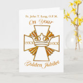 Aangepaste naam, datum Gouden Jubileum Gefelicitee Kaart (Gele Bloem)