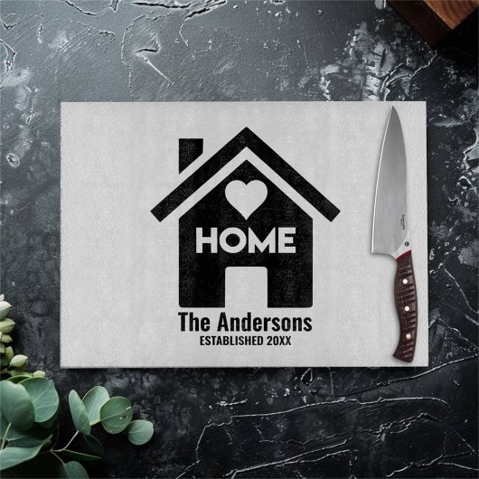 Aangepaste naam & datum Housewarming Home Snijplank
