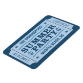 Aangepaste naam, datum & locatie "Party Ticket" ma Magneet (Linkerzijde)