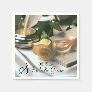 Aangepaste naam Datum Monogram Weddenschap Napki Servet