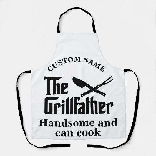 Aangepaste naam De Grillfather chef-kok Schort (Voorkant)