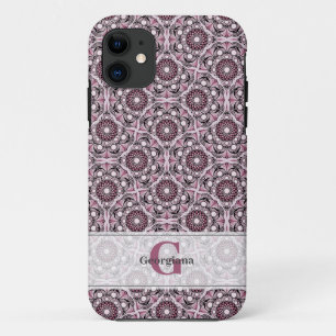 Aangepaste Naam Deco Dusky Roos Cherry Blossom Man iPhone 11 Hoesje