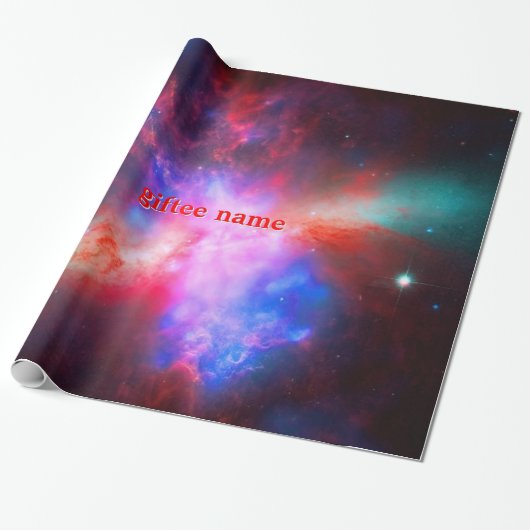 Aangepaste naam, Deep Space Phenomena Cigar Galaxy Cadeaupapier (Uitgerold)