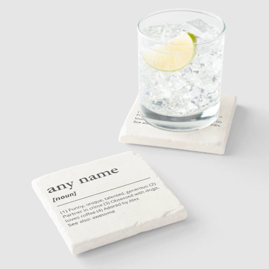 Aangepaste naam definitie beste vriend cadeau stenen onderzetter (Zijkant)