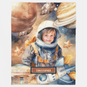 Aangepaste Naam Deken Astronaut Galaxy Boy Gift Id (Voorkant)
