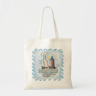 Aangepaste naam Delaware Lighthouse Tote Bag