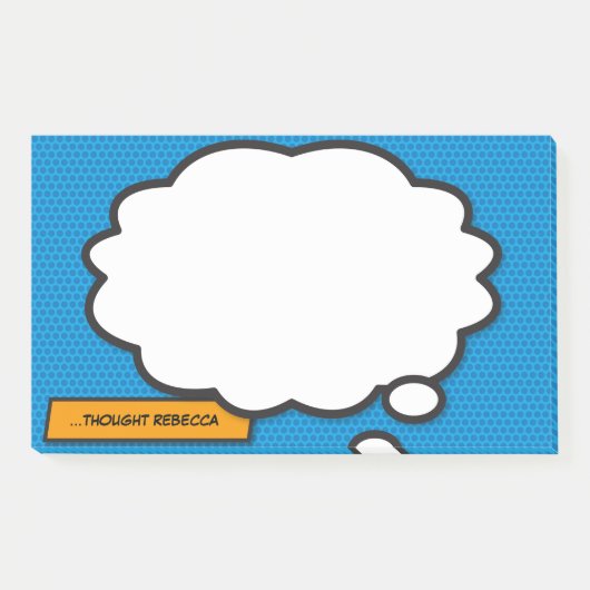 Aangepaste naam Denk Bubbel Pret Comic Book Post-it® Notes (Voorkant)