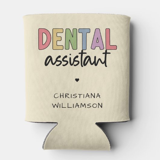 Aangepaste naam Dental Assistant Cadeaubon Blikjeskoeler (Achterkant)