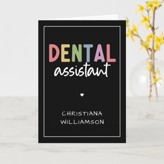 Aangepaste naam Dental Assistant Cadeaubon Kaart (Gele Bloem)