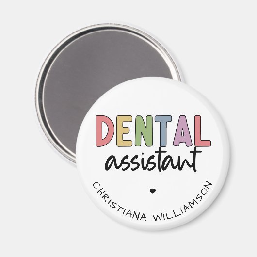 Aangepaste naam Dental Assistant Cadeaubon Magneet (Voorkant / Achterkant)