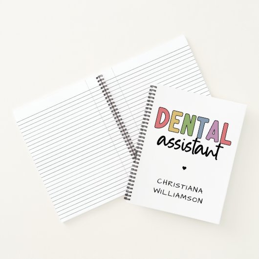 Aangepaste naam Dental Assistant Cadeaubon Notitieboek (Binnen)