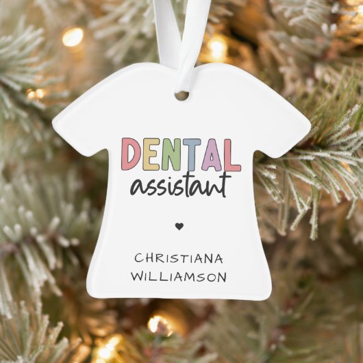 Aangepaste naam Dental Assistant Cadeaubon Ornament (Boom)