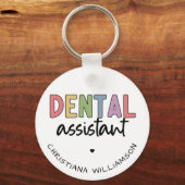 Aangepaste naam Dental Assistant Cadeaubon Sleutelhanger (Voorkant)