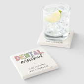 Aangepaste naam Dental Assistant Cadeaubon Stenen Onderzetter (Zijkant)