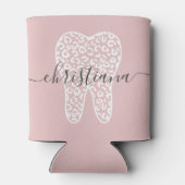 Aangepaste naam Dental Leopard Print Tooth Blikjeskoeler (Achterkant)