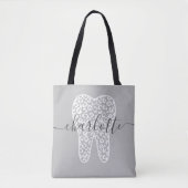 Aangepaste naam Dental Leopard Print Tooth Cadeau Draagtas (Voorkant)