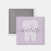 Aangepaste naam Dental Leopard Print Tooth Cadeau Magneet (Voorkant / Achterkant)