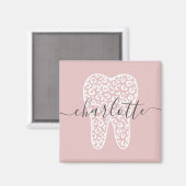 Aangepaste naam Dental Leopard Print Tooth Cadeau Magneet (Voorkant / Achterkant)