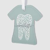 Aangepaste naam Dental Leopard Print Tooth Cadeau Ornament (voorkant)
