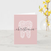 Aangepaste naam Dental Leopard Print Tooth Kaart (Gele Bloem)