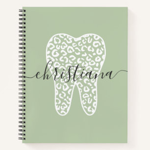 Aangepaste naam Dental Leopard Print Tooth Notitieboek
