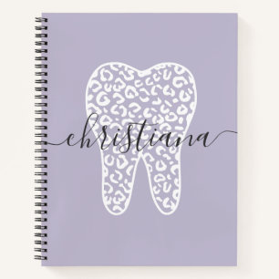 Aangepaste naam Dental Leopard Print Tooth Notitieboek