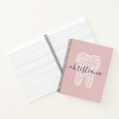 Aangepaste naam Dental Leopard Print Tooth Notitieboek (Binnen)