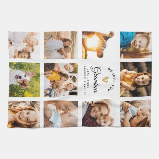 Aangepaste naam die we van je houden, grootmoeder theedoek (Horizontaal)