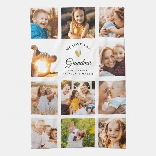 Aangepaste naam die we van je houden, grootmoeder theedoek (Verticaal)