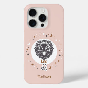 Aangepaste naam Dierenriem Teken Leo iPhone 15 Pro Case