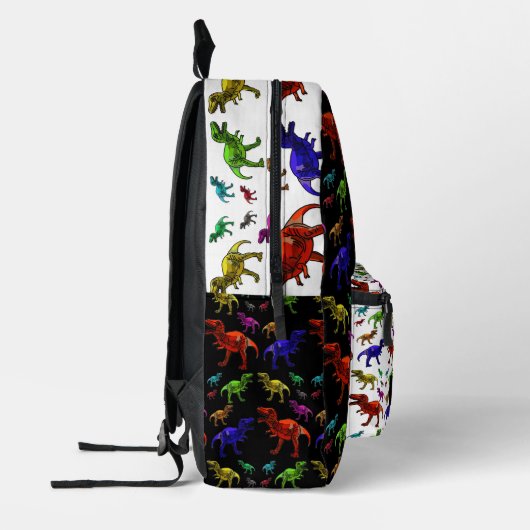 Aangepaste naam Dinosaur Boy's Rainbow Backpack Bedrukte Rugzak (Links)