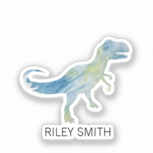 Aangepaste Naam Dinosaur Trex Kind Waterfles Vinyl Sticker
