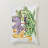 Aangepaste naam Dinosaurs Palmbomen Accent Kussen (Voorkant(Verticaal))