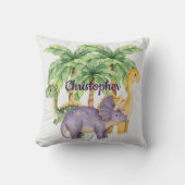 Aangepaste naam Dinosaurs Palmbomen Kussen (Voorkant)