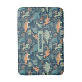 Aangepaste naam Dinosaurus Patroon Badmat (Voorkant Verticaal)