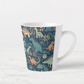 Aangepaste naam Dinosaurus Patroon Latte Mok (Rechts)