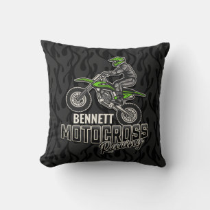 Aangepaste naam Dirt Bike Rider Motocross Racing Kussen