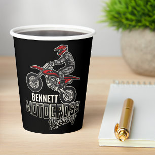 Aangepaste naam Dirt Bike Rider Motocross Racing Papieren Bekers