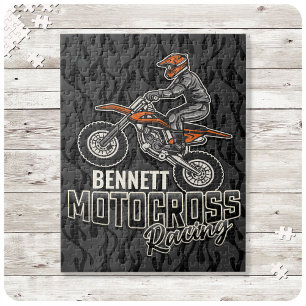 Aangepaste NAAM Dirt Bike Rijder Motocross Racen Legpuzzel