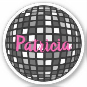 Aangepaste naam Disco Ball Cool Dansance Party Sticker