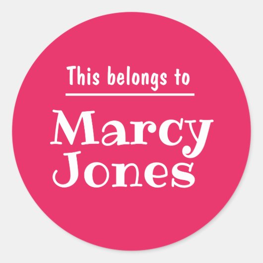 Aangepaste naam Dit behoort tot gepersonaliseerde  Ronde Sticker (Voorkant)