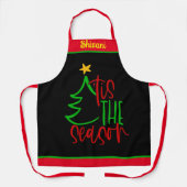 Aangepaste naam dit seizoen, kerstcadeau schort (Voorkant)
