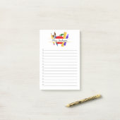 Aangepaste naam docent terug naar school post-it® notes (Op bureau)